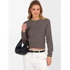 image:imageANRABESS Womens Long Sleeve Sweaters Cropped Crew Neck  Business Casual TopsLight Weight Comfy KnitPullover ShortSweaterBasic ClassicFall Fashion Winter Layer ClothesCoffee