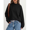 image:imageANRABESS Womens Oversized Mock Neck Sweatshirts  Pullover Side Slit Long Sleeve Tops Loose Fit Comfy Warm Soft Casual Work Daily Outfit Fall Winter Essential ClothesBlack