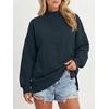 image:imageANRABESS Womens Oversized Mock Neck Sweatshirts  Pullover Side Slit Long Sleeve Tops Loose Fit Comfy Warm Soft Casual Work Daily Outfit Fall Winter Essential ClothesNavy Blue