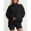 image:imageANRABESS Womens Oversized Mock Neck Sweatshirts  Pullover Side Slit Long Sleeve Tops Loose Fit Comfy Warm Soft Casual Work Daily Outfit Fall Winter Essential ClothesBlack