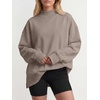 image:imageANRABESS Womens Oversized Mock Neck Sweatshirts  Pullover Side Slit Long Sleeve Tops Loose Fit Comfy Warm Soft Casual Work Daily Outfit Fall Winter Essential ClothesMocha