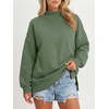 image:imageANRABESS Womens Oversized Mock Neck Sweatshirts  Pullover Side Slit Long Sleeve Tops Loose Fit Comfy Warm Soft Casual Work Daily Outfit Fall Winter Essential ClothesGreen