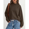 image:imageANRABESS Womens Oversized Mock Neck Sweatshirts  Pullover Side Slit Long Sleeve Tops Loose Fit Comfy Warm Soft Casual Work Daily Outfit Fall Winter Essential ClothesCoffee