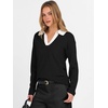 image:imageANRABESS Womens Polo V Neck Long Sleeve Sweaters Lightweight Dressy Casual Business Basic Knit Pullover Top 2026 Fall OutfitsBlack White