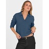image:imageANRABESS Womens Polo V Neck Long Sleeve Sweaters Lightweight Dressy Casual Business Basic Knit Pullover Top 2026 Fall OutfitsDeep Blue