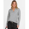image:imageANRABESS Womens Polo V Neck Long Sleeve Sweaters Lightweight Dressy Casual Business Basic Knit Pullover Top 2026 Fall OutfitsGray