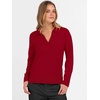 image:imageANRABESS Womens Polo V Neck Long Sleeve Sweaters Lightweight Dressy Casual Business Basic Knit Pullover Top 2026 Fall OutfitsLight Red