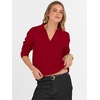 image:imageANRABESS Womens Polo V Neck Long Sleeve Sweaters Lightweight Dressy Casual Business Basic Knit Pullover Top 2026 Fall OutfitsLight Red