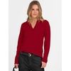 image:imageANRABESS Womens Polo V Neck Long Sleeve Sweaters Lightweight Dressy Casual Business Basic Knit Pullover Top 2026 Fall OutfitsLight Red