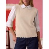 image:imageANRABESS Womens Sleeveless Scallop Knit Sweater Vest  Tank Tops Soft Blend Crew Neck Pullover Wavy Hem Regular Fit Preppy Y2K Style Lightweight Summer Fall 2026 Casual ChicAlmond