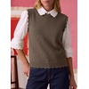 image:imageANRABESS Womens Sleeveless Scallop Knit Sweater Vest  Tank Tops Soft Blend Crew Neck Pullover Wavy Hem Regular Fit Preppy Y2K Style Lightweight Summer Fall 2026 Casual ChicBrown