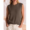 image:imageANRABESS Womens Sleeveless Scallop Knit Sweater Vest  Tank Tops Soft Blend Crew Neck Pullover Wavy Hem Regular Fit Preppy Y2K Style Lightweight Summer Fall 2026 Casual ChicBrown