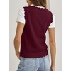 image:imageANRABESS Womens Sleeveless Scallop Knit Sweater Vest  Tank Tops Soft Blend Crew Neck Pullover Wavy Hem Regular Fit Preppy Y2K Style Lightweight Summer Fall 2026 Casual ChicDrak Red