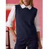 image:imageANRABESS Womens Sleeveless Scallop Knit Sweater Vest  Tank Tops Soft Blend Crew Neck Pullover Wavy Hem Regular Fit Preppy Y2K Style Lightweight Summer Fall 2026 Casual ChicNavy Blue
