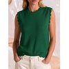 image:imageANRABESS Womens Sleeveless Scallop Knit Sweater Vest  Tank Tops Soft Blend Crew Neck Pullover Wavy Hem Regular Fit Preppy Y2K Style Lightweight Summer Fall 2026 Casual ChicForest Green