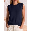 image:imageANRABESS Womens Sleeveless Scallop Knit Sweater Vest  Tank Tops Soft Blend Crew Neck Pullover Wavy Hem Regular Fit Preppy Y2K Style Lightweight Summer Fall 2026 Casual ChicNavy Blue