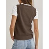 image:imageANRABESS Womens Sleeveless Scallop Knit Sweater Vest  Tank Tops Soft Blend Crew Neck Pullover Wavy Hem Regular Fit Preppy Y2K Style Lightweight Summer Fall 2026 Casual ChicBrown