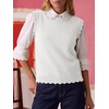 image:imageANRABESS Womens Sleeveless Scallop Knit Sweater Vest  Tank Tops Soft Blend Crew Neck Pullover Wavy Hem Regular Fit Preppy Y2K Style Lightweight Summer Fall 2026 Casual ChicWhite