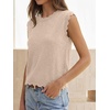 image:imageANRABESS Womens Sleeveless Scallop Knit Sweater Vest  Tank Tops Soft Blend Crew Neck Pullover Wavy Hem Regular Fit Preppy Y2K Style Lightweight Summer Fall 2026 Casual ChicAlmond