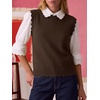 image:imageANRABESS Womens Sleeveless Scallop Knit Sweater Vest  Tank Tops Soft Blend Crew Neck Pullover Wavy Hem Regular Fit Preppy Y2K Style Lightweight Summer Fall 2026 Casual ChicCoffee