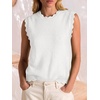 image:imageANRABESS Womens Sleeveless Scallop Knit Sweater Vest  Tank Tops Soft Blend Crew Neck Pullover Wavy Hem Regular Fit Preppy Y2K Style Lightweight Summer Fall 2026 Casual ChicWhite