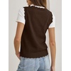 image:imageANRABESS Womens Sleeveless Scallop Knit Sweater Vest  Tank Tops Soft Blend Crew Neck Pullover Wavy Hem Regular Fit Preppy Y2K Style Lightweight Summer Fall 2026 Casual ChicCoffee