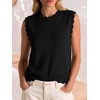 image:imageANRABESS Womens Sleeveless Scallop Knit Sweater Vest  Tank Tops Soft Blend Crew Neck Pullover Wavy Hem Regular Fit Preppy Y2K Style Lightweight Summer Fall 2026 Casual ChicBlack