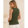 image:imageANRABESS Womens Summer Tank Tops Wool Blend V Neck Ruffle Sleeveless Sweater Fitted Casual Going Out Work Travel ShirtsArmy Green