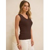 image:imageANRABESS Womens Summer Tank Tops Wool Blend V Neck Ruffle Sleeveless Sweater Fitted Casual Going Out Work Travel ShirtsChocolate Brown