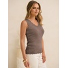 image:imageANRABESS Womens Summer Tank Tops Wool Blend V Neck Ruffle Sleeveless Sweater Fitted Casual Going Out Work Travel ShirtsCoffee