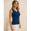 image:imageANRABESS Womens Summer Tank Tops Wool Blend V Neck Ruffle Sleeveless Sweater Fitted Casual Going Out Work Travel ShirtsDark Teal