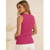 image:imageANRABESS Womens Summer Tank Tops Wool Blend V Neck Ruffle Sleeveless Sweater Fitted Casual Going Out Work Travel ShirtsHot Pink