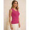 image:imageANRABESS Womens Summer Tank Tops Wool Blend V Neck Ruffle Sleeveless Sweater Fitted Casual Going Out Work Travel ShirtsHot Pink