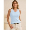 image:imageANRABESS Womens Summer Tank Tops Wool Blend V Neck Ruffle Sleeveless Sweater Fitted Casual Going Out Work Travel ShirtsLight Blue