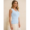 image:imageANRABESS Womens Summer Tank Tops Wool Blend V Neck Ruffle Sleeveless Sweater Fitted Casual Going Out Work Travel ShirtsLight Blue