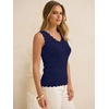 image:imageANRABESS Womens Summer Tank Tops Wool Blend V Neck Ruffle Sleeveless Sweater Fitted Casual Going Out Work Travel ShirtsNavy Blue