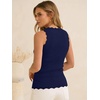image:imageANRABESS Womens Summer Tank Tops Wool Blend V Neck Ruffle Sleeveless Sweater Fitted Casual Going Out Work Travel ShirtsNavy Blue
