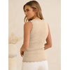 image:imageANRABESS Womens Summer Tank Tops Wool Blend V Neck Ruffle Sleeveless Sweater Fitted Casual Going Out Work Travel ShirtsParchment