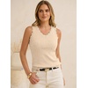 image:imageANRABESS Womens Summer Tank Tops Wool Blend V Neck Ruffle Sleeveless Sweater Fitted Casual Going Out Work Travel ShirtsParchment