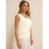 image:imageANRABESS Womens Summer Tank Tops Wool Blend V Neck Ruffle Sleeveless Sweater Fitted Casual Going Out Work Travel ShirtsWhite