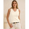 image:imageANRABESS Womens Summer Tank Tops Wool Blend V Neck Ruffle Sleeveless Sweater Fitted Casual Going Out Work Travel ShirtsWhite