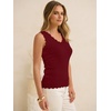 image:imageANRABESS Womens Summer Tank Tops Wool Blend V Neck Ruffle Sleeveless Sweater Fitted Casual Going Out Work Travel ShirtsWine Red