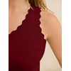 image:imageANRABESS Womens Summer Tank Tops Wool Blend V Neck Ruffle Sleeveless Sweater Fitted Casual Going Out Work Travel ShirtsWine Red