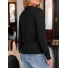 image:imageANRABESS Womens Sweaters V Neck Scallop Long Sleeve Pullover  Soft Lightweight Knit Top Cute Ribbed Cuff Loose Fit Casual Basic Elegant Office Work Daily Wear Fall Spring OutfitsBlack