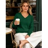 image:imageANRABESS Womens Sweaters V Neck Scallop Long Sleeve Pullover  Soft Lightweight Knit Top Cute Ribbed Cuff Loose Fit Casual Basic Elegant Office Work Daily Wear Fall Spring OutfitsForest Green