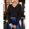 image:imageANRABESS Womens Sweaters V Neck Scallop Long Sleeve Pullover  Soft Lightweight Knit Top Cute Ribbed Cuff Loose Fit Casual Basic Elegant Office Work Daily Wear Fall Spring OutfitsBlack