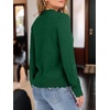 image:imageANRABESS Womens Sweaters V Neck Scallop Long Sleeve Pullover  Soft Lightweight Knit Top Cute Ribbed Cuff Loose Fit Casual Basic Elegant Office Work Daily Wear Fall Spring OutfitsForest Green