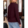image:imageANRABESS Womens Sweaters V Neck Scallop Long Sleeve Pullover  Soft Lightweight Knit Top Cute Ribbed Cuff Loose Fit Casual Basic Elegant Office Work Daily Wear Fall Spring OutfitsDrak Red