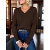 image:imageANRABESS Womens Sweaters V Neck Scallop Long Sleeve Pullover  Soft Lightweight Knit Top Cute Ribbed Cuff Loose Fit Casual Basic Elegant Office Work Daily Wear Fall Spring OutfitsCoffee