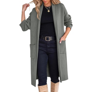 image:imageANRABESS Womens Cardigan Long Sweater Oversized Open Front Knit Coatigan Duster Coat 2026 Trendy Fall Outfits OuterwearDeep Grey